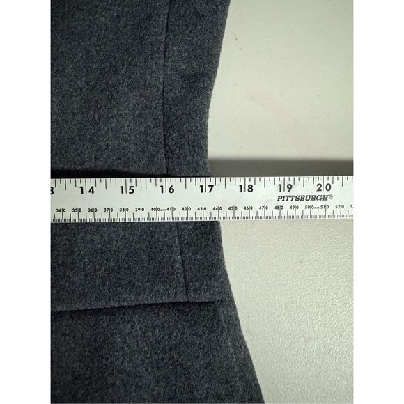Vintage Harve Bernard Wool Shearling‎ Collar Long Over Coat Womens 10 Gray Union - Picture 14 of 16